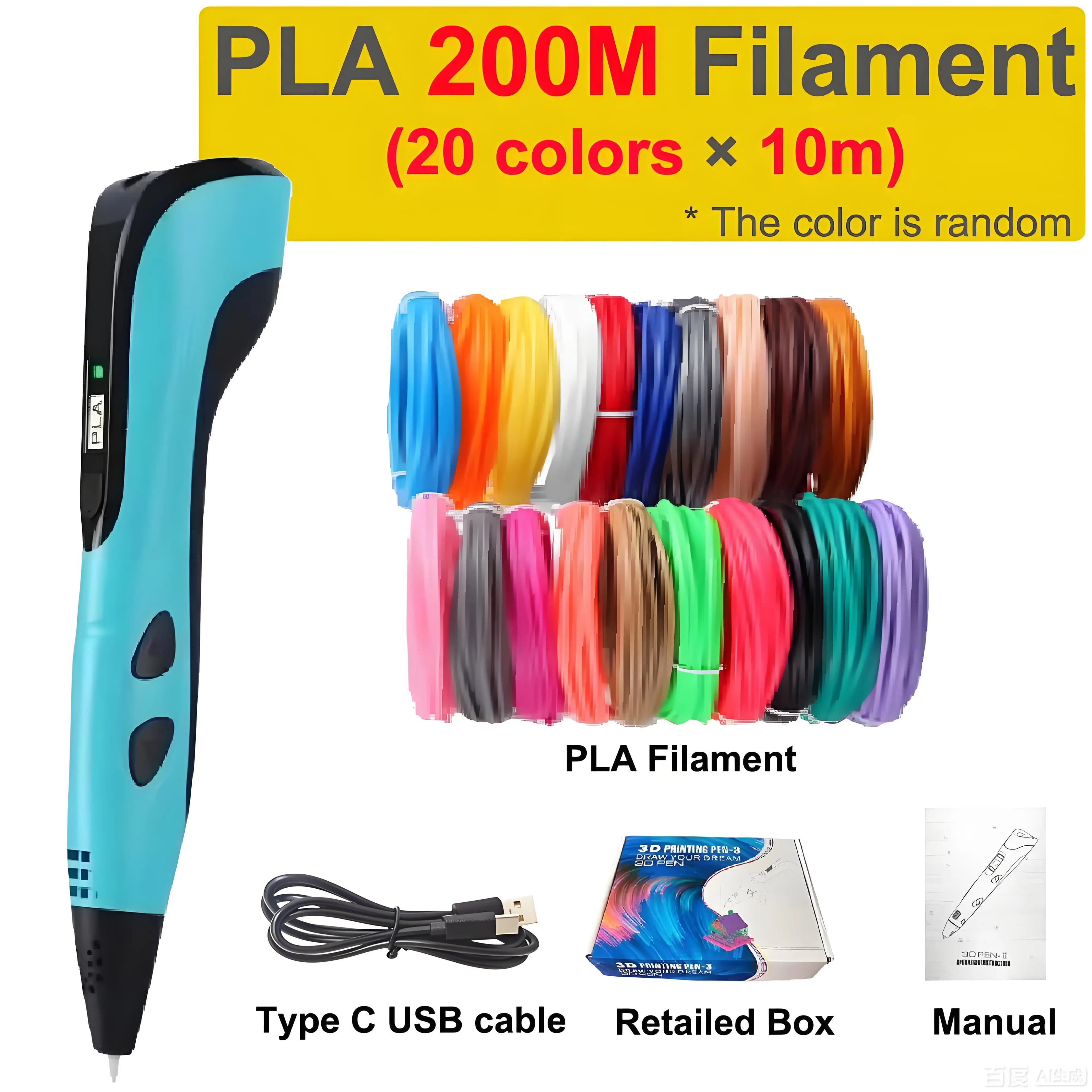 New Style 3D Printing Pen Set 3D Pens for Kids Filament PLA DIY Design Painting Toys for Kids Girls Birthday Christmas Gift