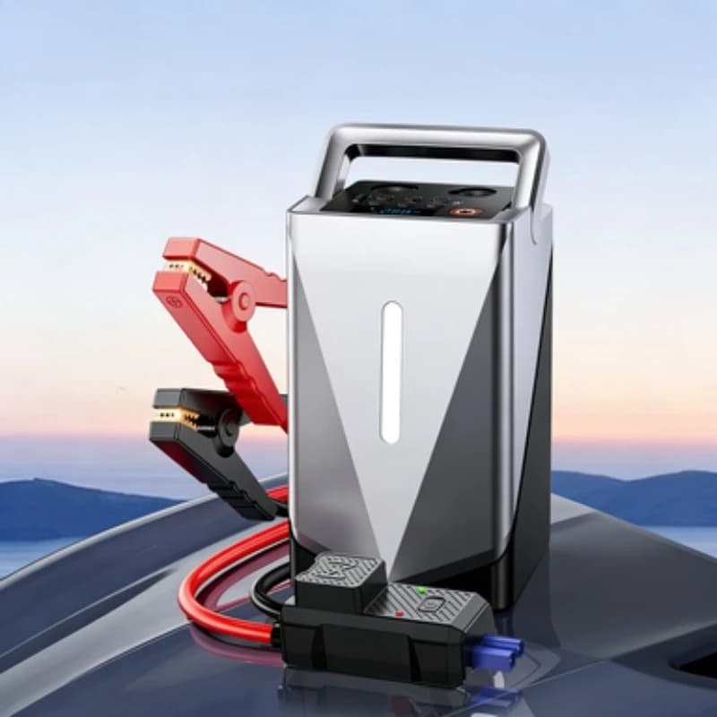 Avviatore d'Emergenza per Auto Multifunzione 12000mAh con Compressore d'Aria e Soffiatore, Booster Batteria Portatile 12V, Gonfiatore a Ricarica Rapida