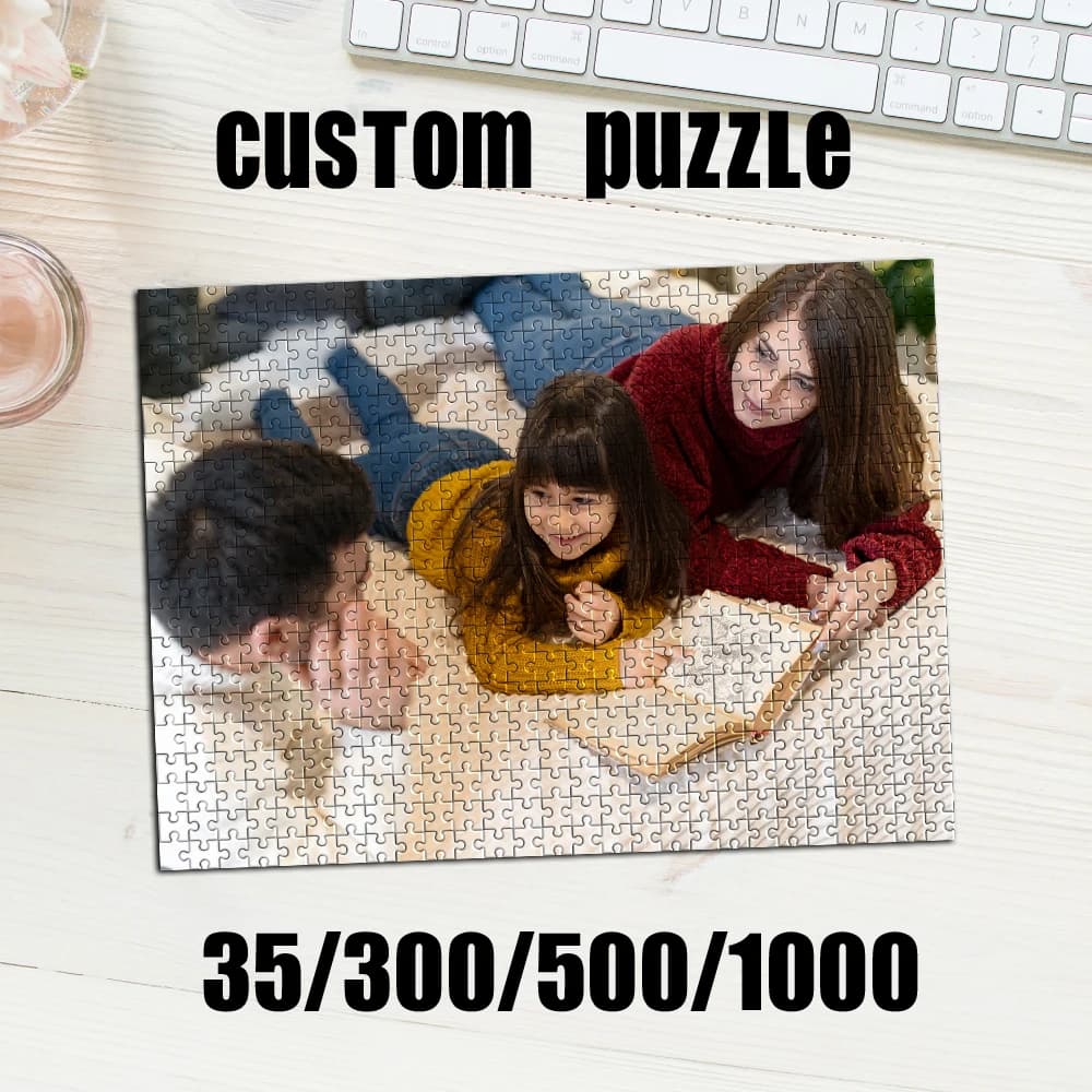 Puzzle personalizzato con foto da 35/300/500/1000 pezzi, fai da te, ritratto personalizzato, regalo di compleanno fatto a mano