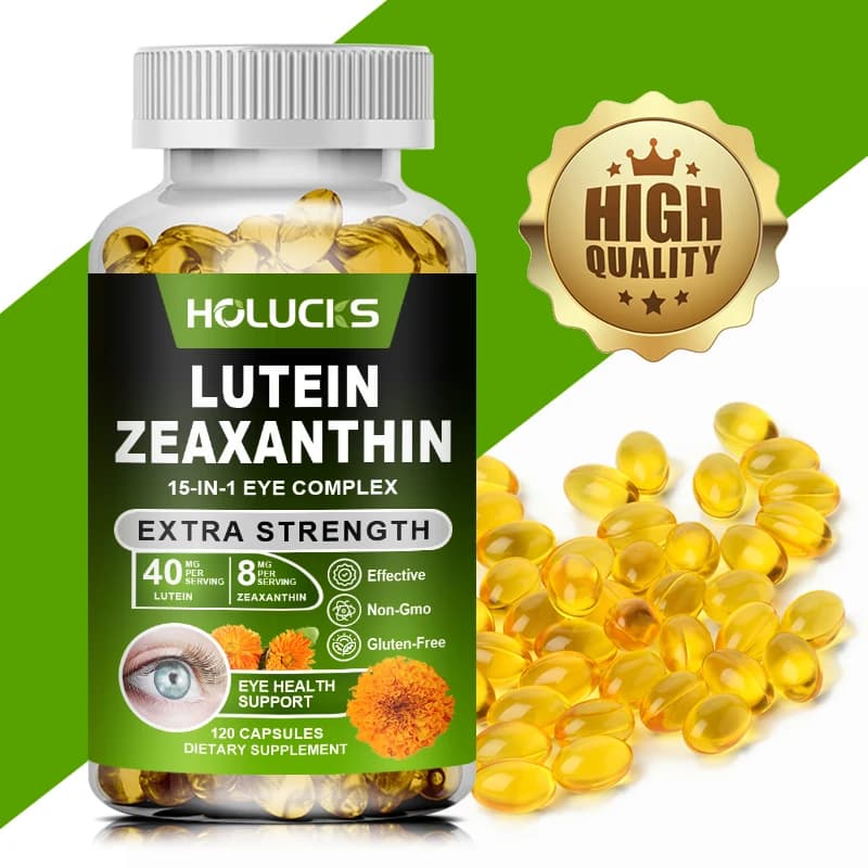 Integratore Complesso di Luteina e Zeaxantina, Vitamine per gli Occhi, per la Salute degli Occhi, Supporto Visivo, Antiossidante