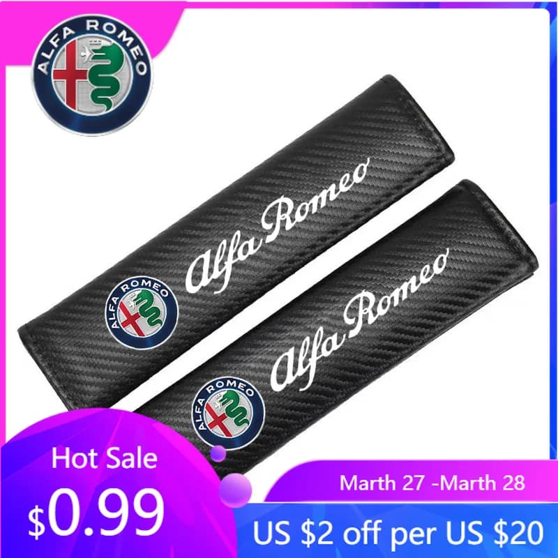 Protection for Auto Safety Belt for Alfa Romeo STELVIO Giulia 159 Giulietta 147 Mito 156 MTO Sportiva