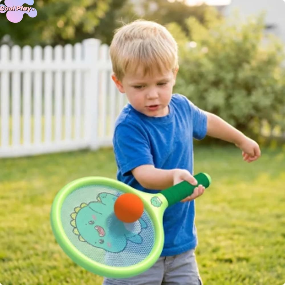 Badminton set with comfortable grip, non-slip portable plastic racks with light balls