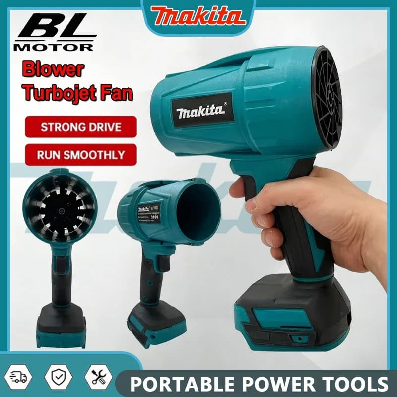 Soffiatore Violento Makita 22000RPM Turbo Jet Fan 18V, Soffiatore d'Aria Elettrico Ricaricabile con Luce, Strumento per Pulizia Auto