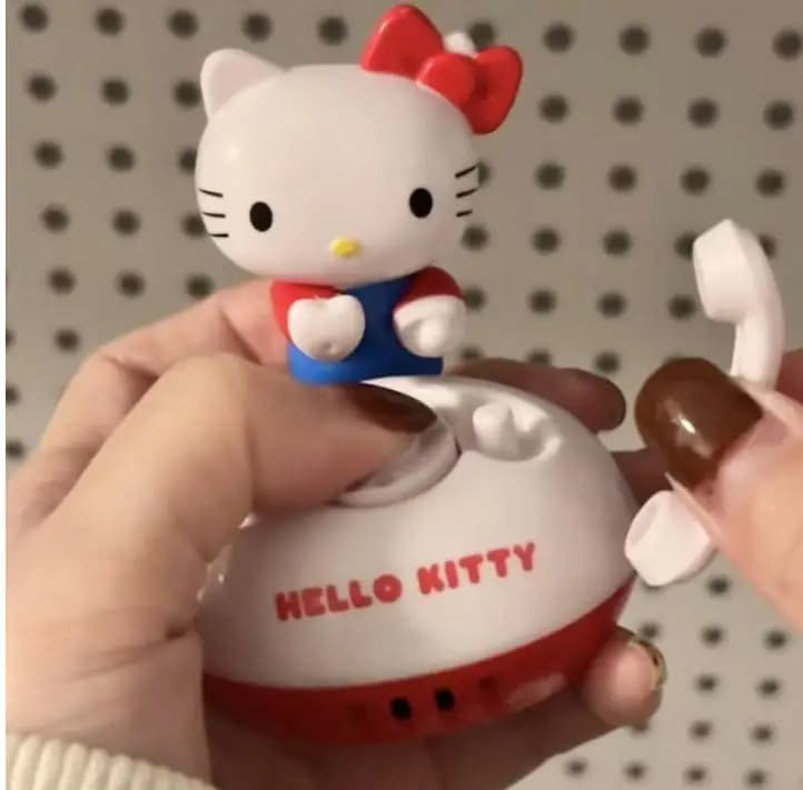Portachiavi con pulsante vocale Anime Sanrio Hello Kitty, giocattolo antistress a forma di tasto di tastiera, simpatico squishy da scrivania, regali