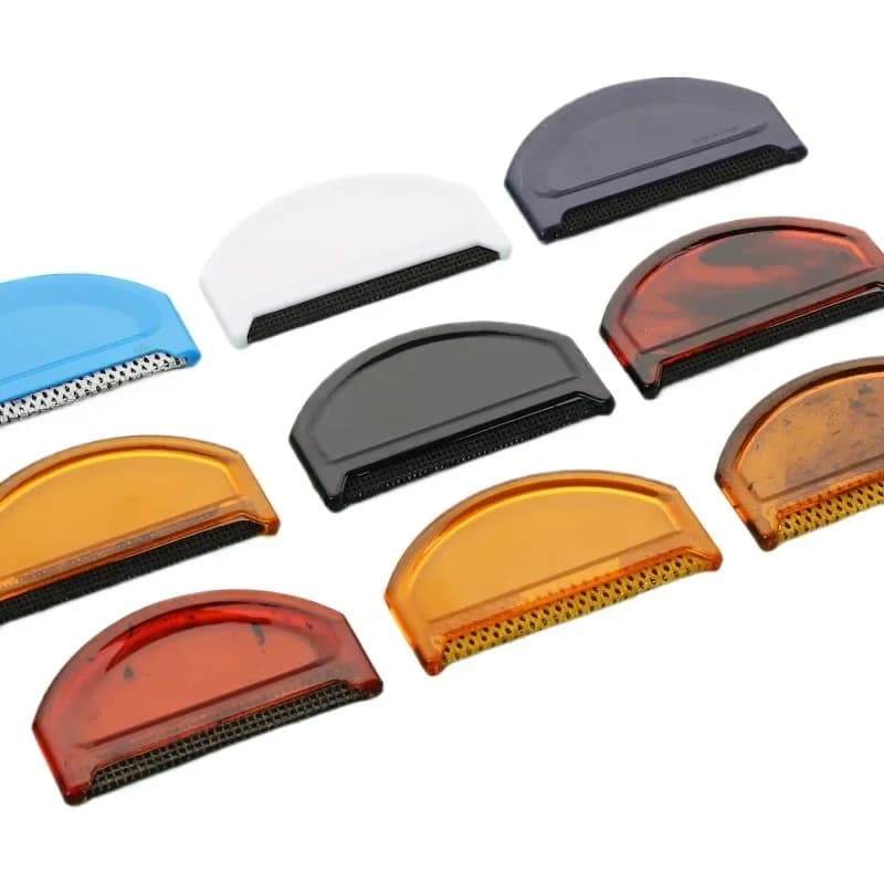 Spazzola per pelucchi per vestiti ambra - Rasoio semicircolare per tessuti di lana, levapelucchi manuale per maglioni/cappotti (strumento per la cura dell'abbigliamento)