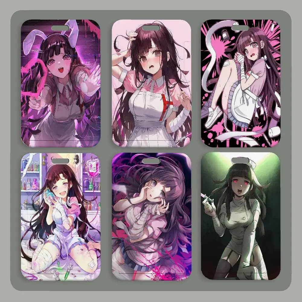 Porta Badge Anime Danganronpa Mikan Tsumiki con Cordino e Ciondolo, Porta Tessera Identificativa, Porta Cartellino da Lavoro, Regalo
