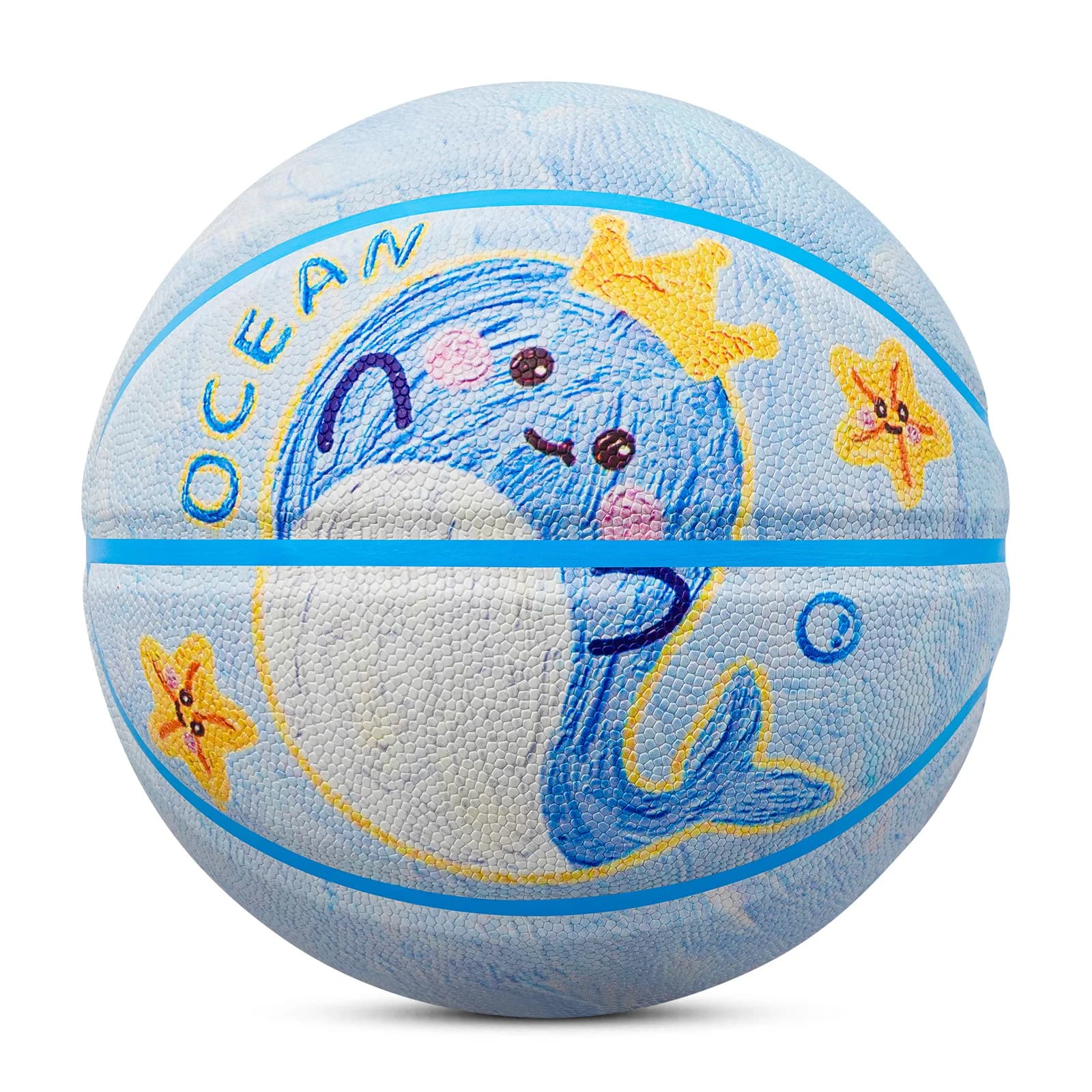 Kuangmi Whale Basket per bambini Taglia 5 (27,5") Materiale PU Bambini durevoli per giochi all'interno e all'aperto, KMBB581CA