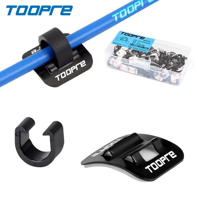 Clip guida per cavo adesivo per bici Clip adesiva in lega di alluminio con clip a C Supporto per alloggiamento per telaio Organizzatore Cavo freno cambio Tubo idraulico