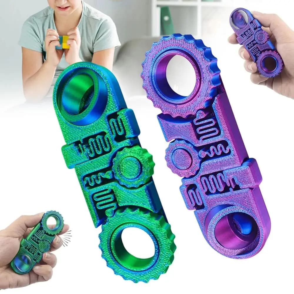 Trottola Meccanica 5-in-1 da Dito con Rotazione a 360° ° Spinner Rotante con Ingranaggi Stampati in 3D, Girevole con Dita