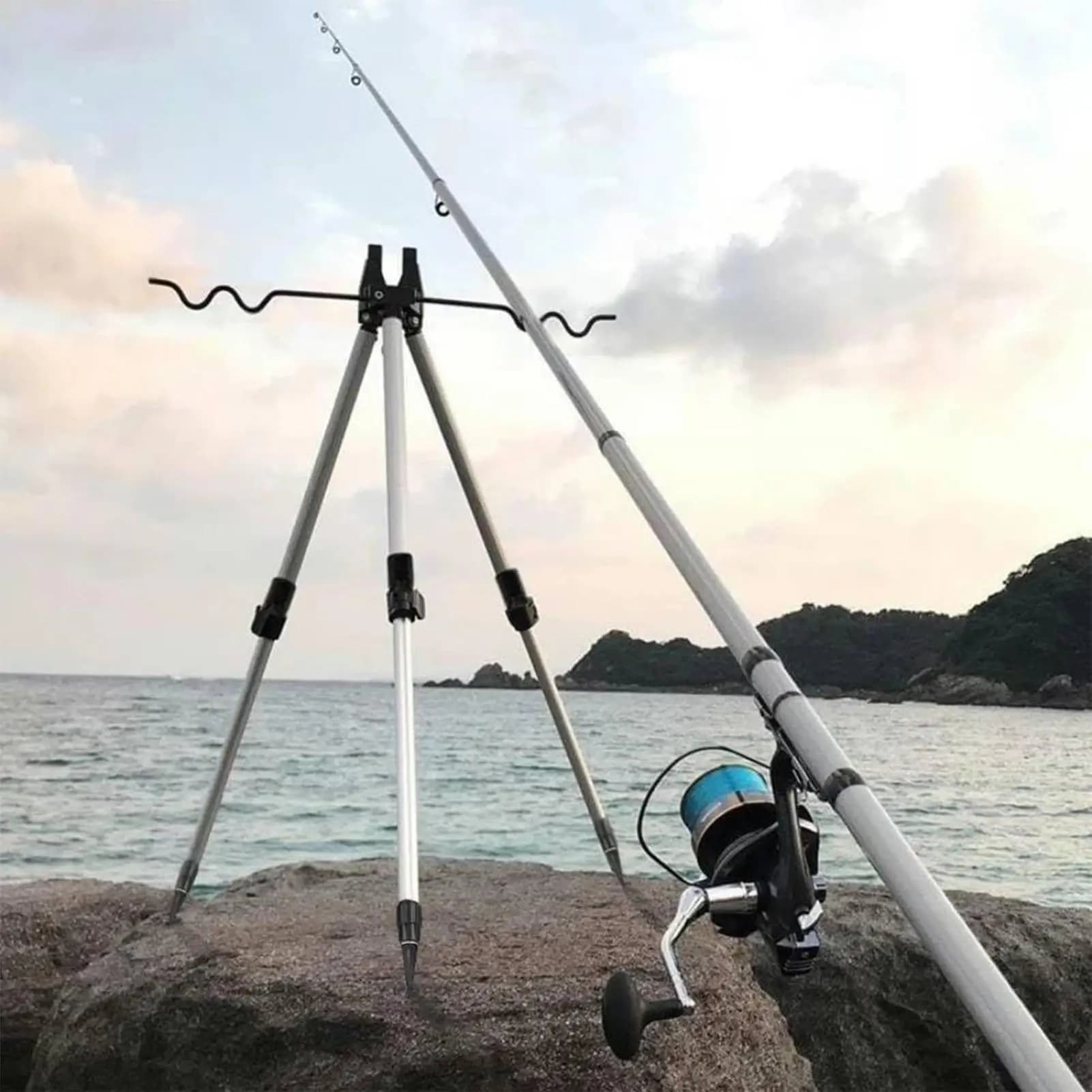 nuovo supporto per canna da pesca treppiede in lega di alluminio supporto per staffa telescopica telaio di supporto per canna da pesca treppiede portante