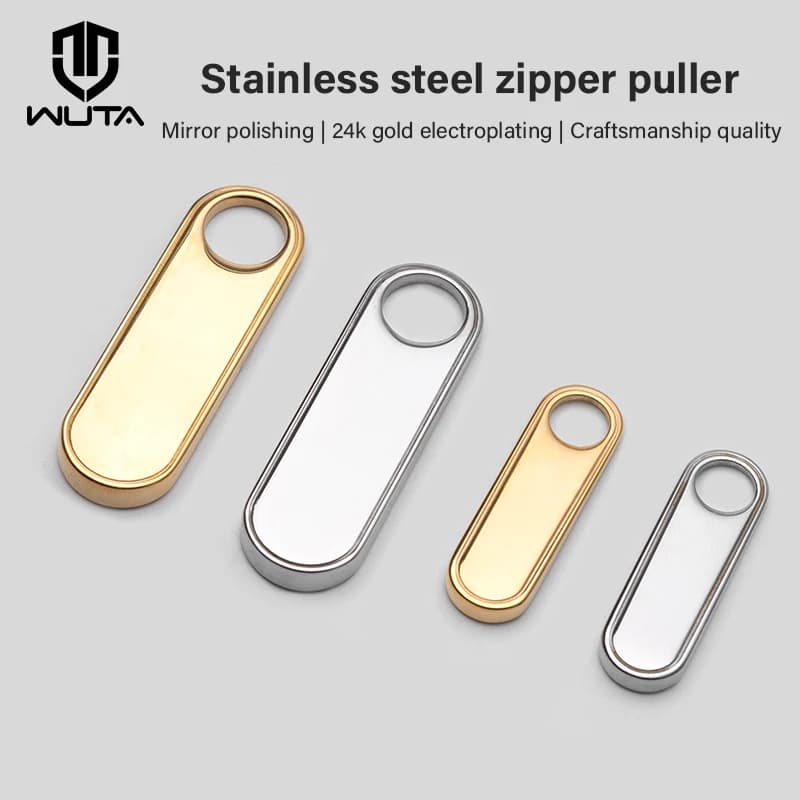 WUTA Stainless Steel Long Oval zipper puller Easy Zipper Head Detachable Backpacks Purses DIY Repair Kit Sewing Accessories 1pc