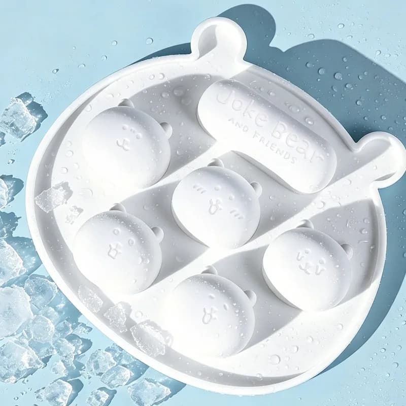 Joke Bear DIY Silicone Ice Cube Mold Home Use Simple Ice Maker Box Ice Storage Box Ice Making Mold Cartoon Shape Ice Cubes