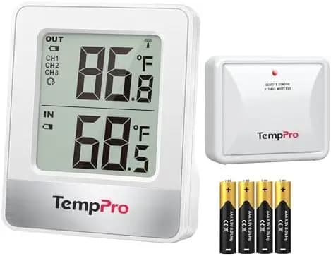 Termometro Wireless ThermoPro per Interni ed Esterni con Portata di 150m – Monitor Temperatura per Serra, Patio, Stanza Bambini