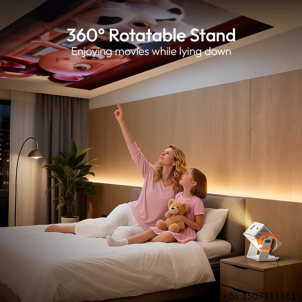 Proiettore Smart WiFi 1080P HD per Home Theater, LCD LED Android 12 Mini 4K a Basso Prezzo con Supporto