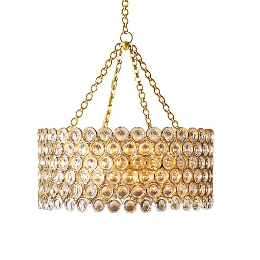 Lampade a sospensione a sfera in vetro di cristallo di lusso americano soggiorno camera da letto guardaroba decorazione Lampade a sospensione rotonde a LED