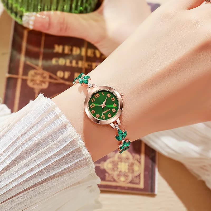 Orologi eleganti da donna, bracciale di lusso con strass, orologio al quarzo, orologio da donna, regalo per ragazze (senza scatola)
