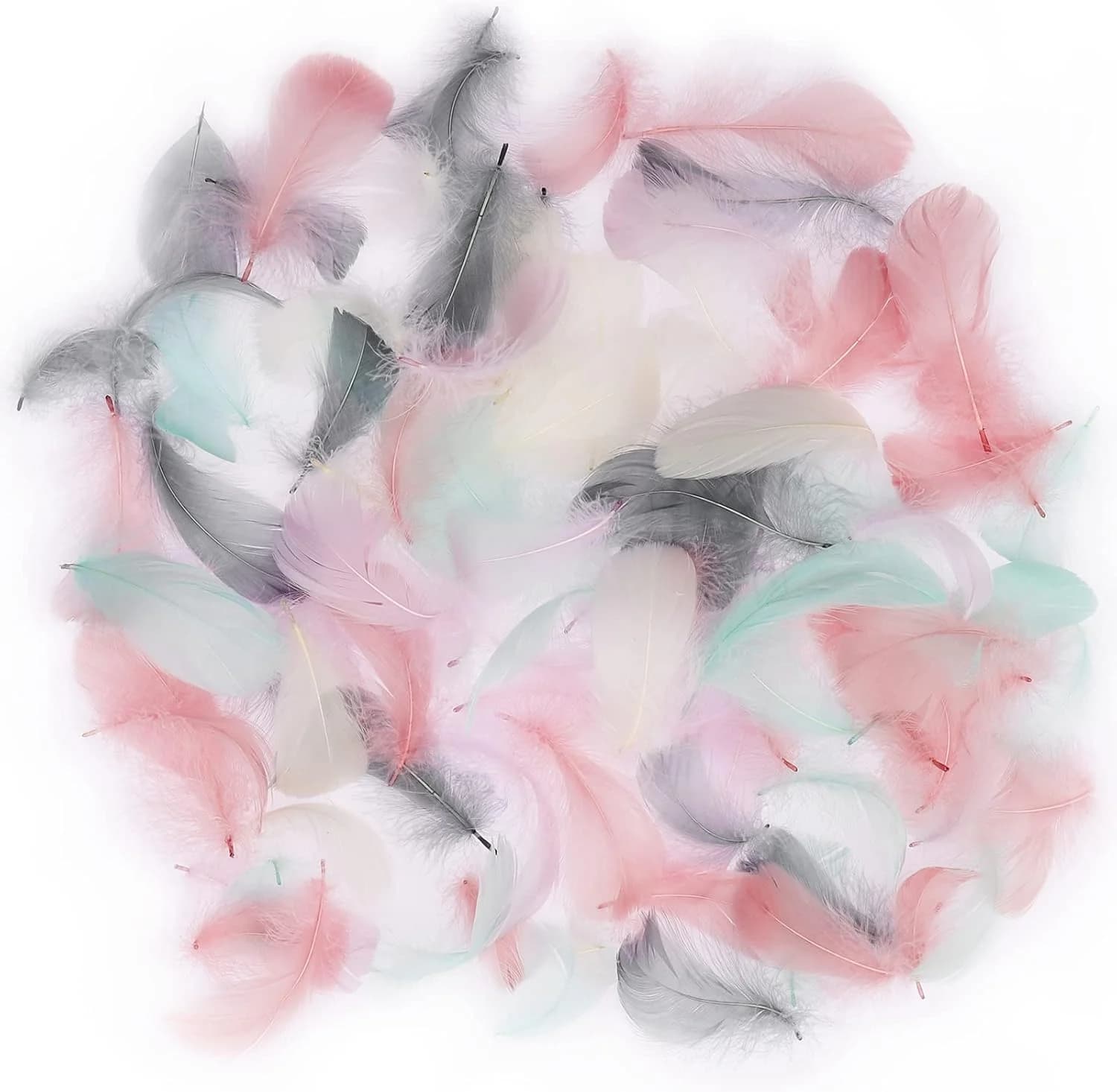Goose Small Feathers 100Pcs 4‑8cm Natural Tiny Plumes for DIY Dreamcatcher Jewelry Making Costume Wedding Party Crafts Ornament