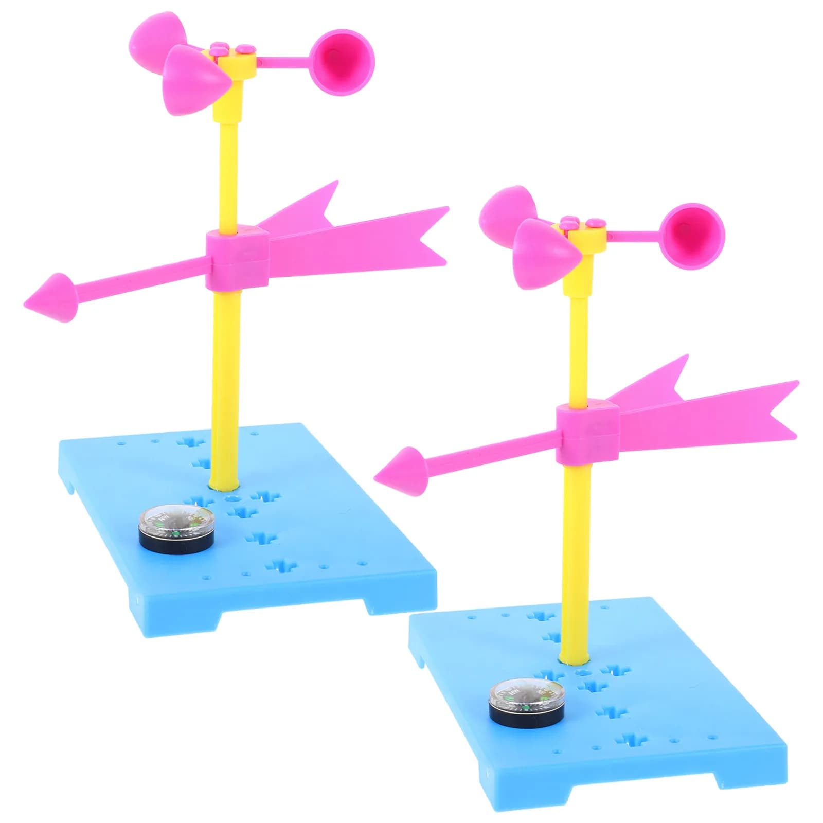 2Sets DIY Hand-Made Anemometer Wind Vane Educational Scientific Experiment for Kids Classroom Teaching Supplies Science Project