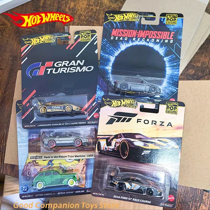 Originale Hot Wheels 2025 Cultura Pop Hxd63-L Serie Lamborghini Ritorno al futuro Modello di auto Giocattoli per bambini Modello di auto Collezione regalo