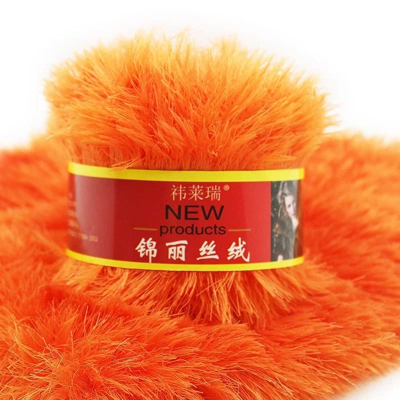 50g/Roll Long Hair Mink Phoenix Down Crude CashmKnitting/Coral Down Baby Wool Scarf Hat Thread