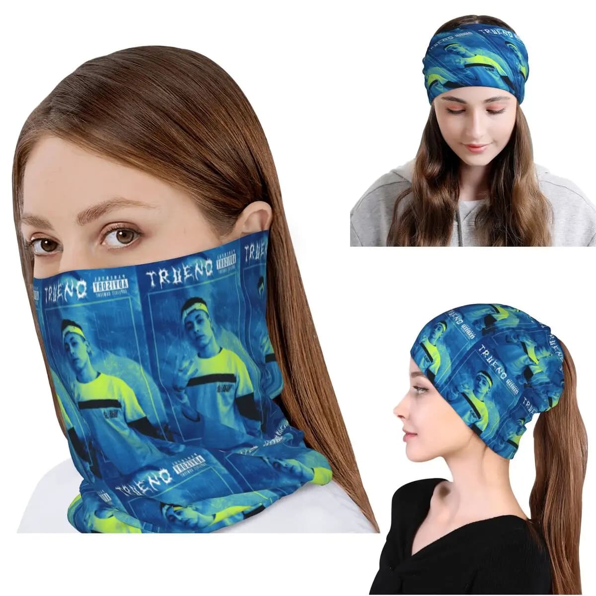 Divertente Bandana Trueno Hip Hop Rapper, Maschera Copricollo, Sciarpa Multifunzione, Fascia per Capelli, Berretto Unisex per Adulti per Tutte le Stagioni