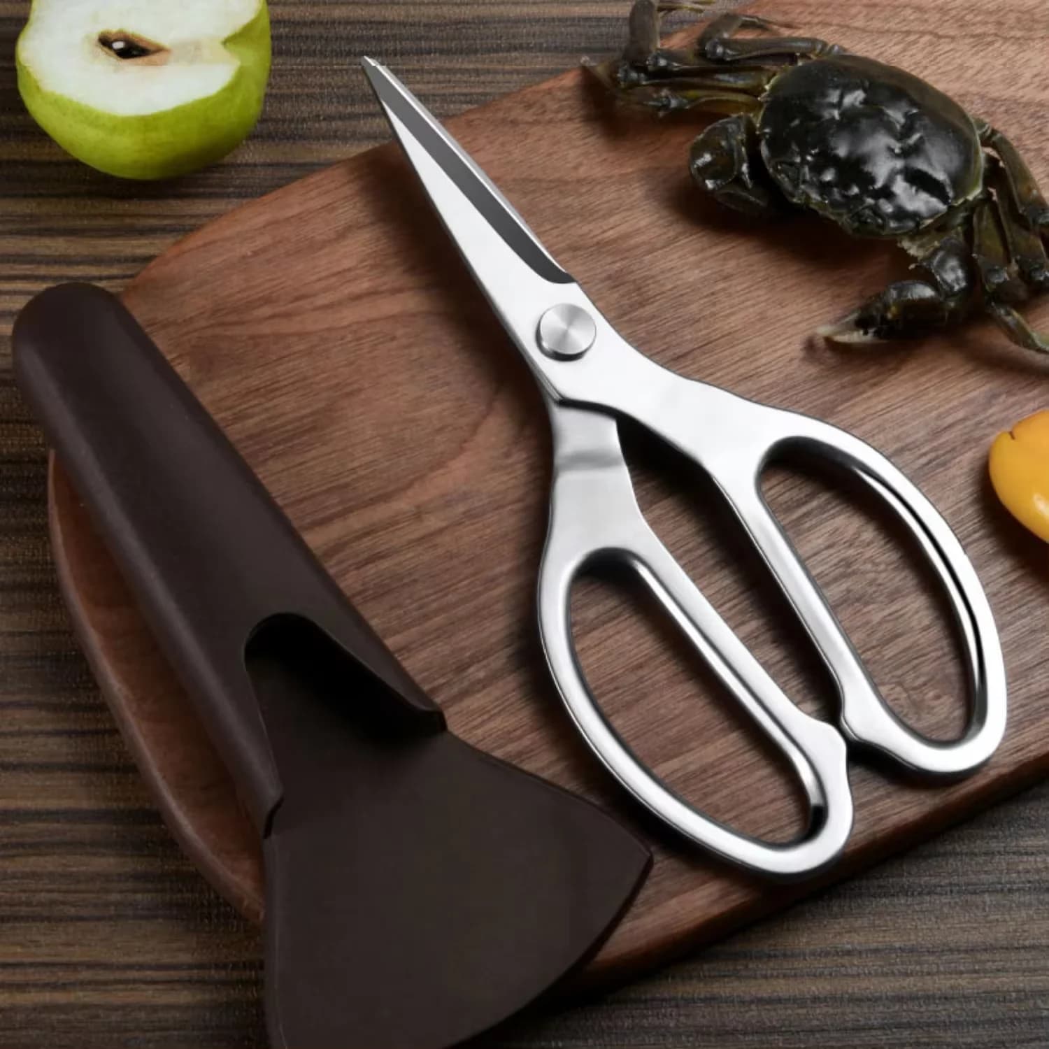 Forbici Professionali Potenti in Acciaio per Cucina, Forbici Multiuso per Ossa di Pollo con Fodero Protettivo