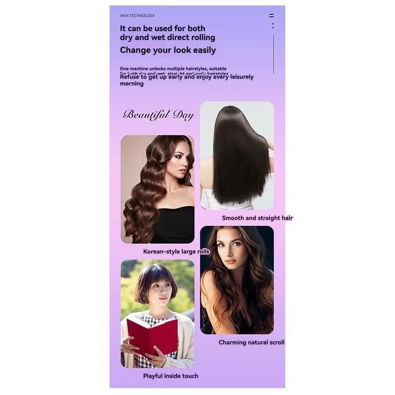 A83X- Adjustable Heat Settings Styler for Versatile Hair-Double Hair Plate and Curtain Flat Iron Hair Plate