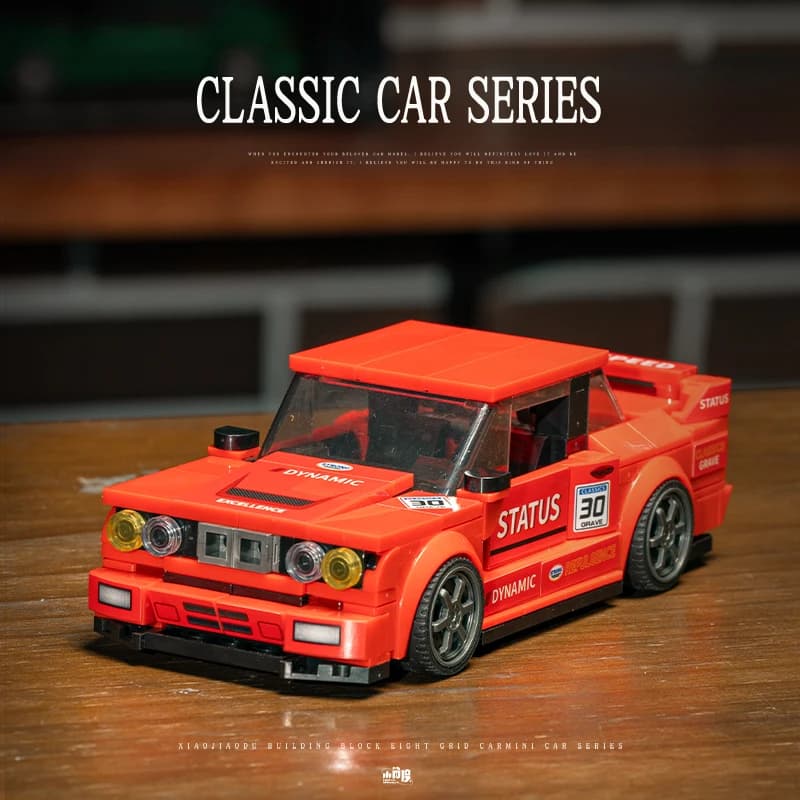 Modellino auto BMW E30 in mattoncini a piccole angolazioni, puzzle da assemblare, decorazione, giocattolo, regalo