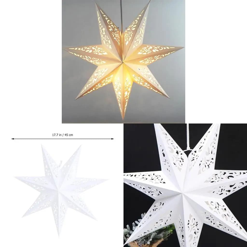 Ornamento della lampada a sospensione della luce notturna della stella della lanterna carta a otto angoli scavati