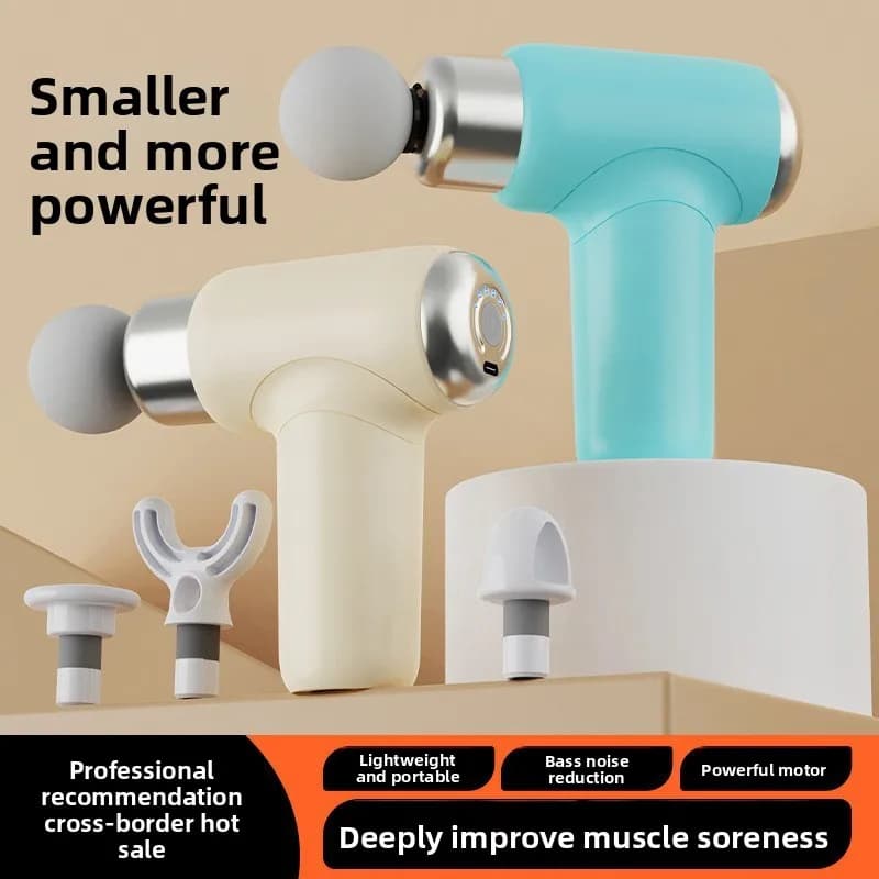 Portable Mini Electric Fascia Massage Gun Rechargeable Sports Muscle Relief Tool Deep Tissue Body Relax Household Equipment