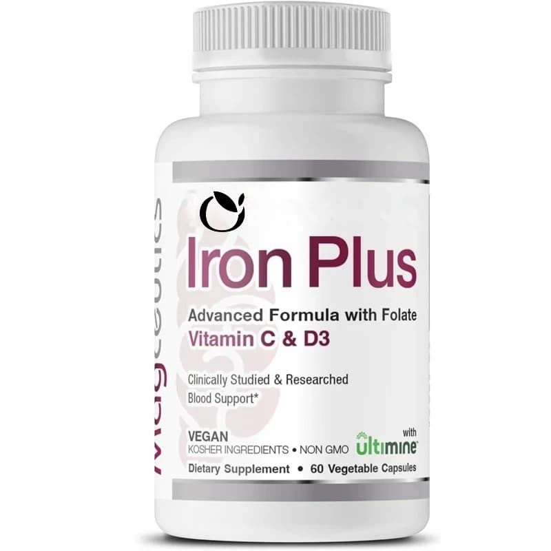 Fermented Iron Plus - Un integratore di ferro contenente vitamina C, vitamina D3 e acido folico, facile da assorbire, non OGM - 60 capsule