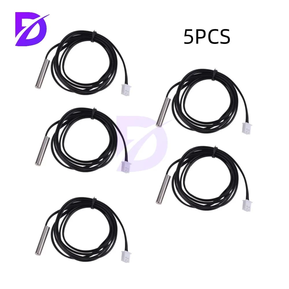 1-5 pcs DS18B20 Stainless Steel Waterproof DS18b20 1 m Filter Temperature Sensor 18B20 Cable For Arduino