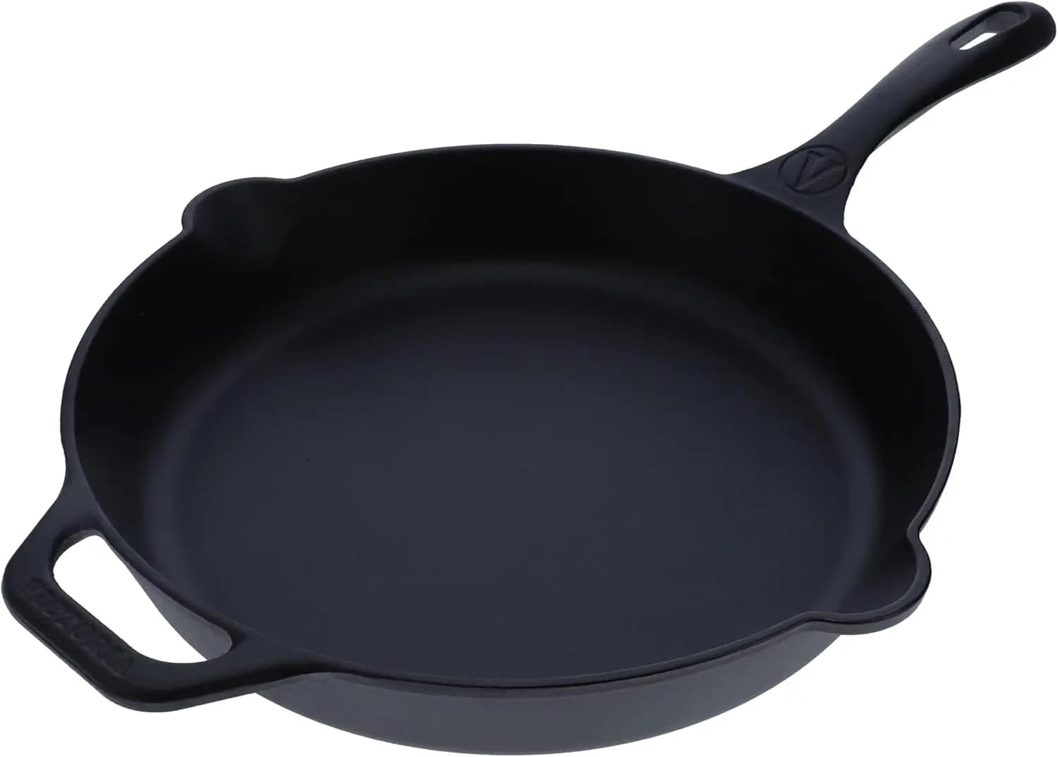 Pre Seasoned Cast Iron Frying Pan with Long Handle, 12 Inch Cast Iron Skillet