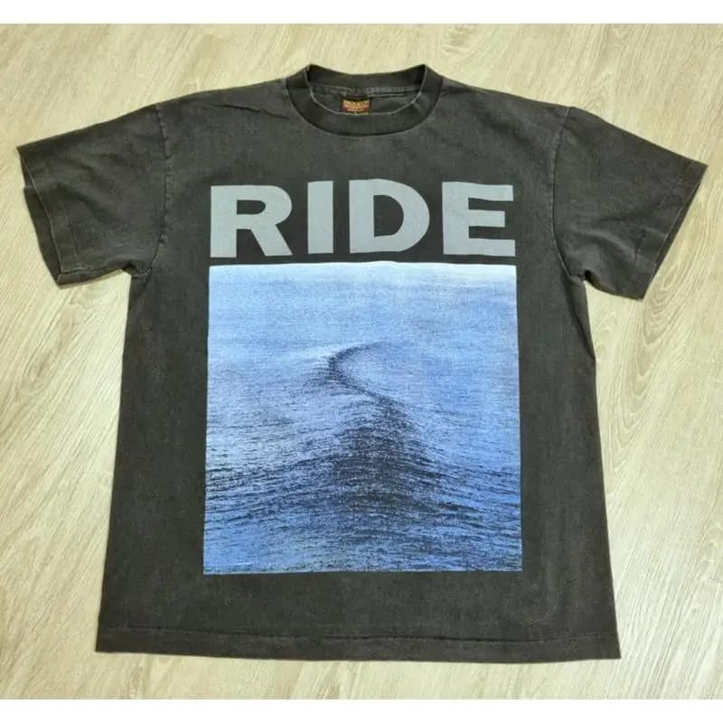Maglietta vintage RIDE L Nowhere Shoegaze Band Ristampa 1990 Copertina dell'album Going Blank