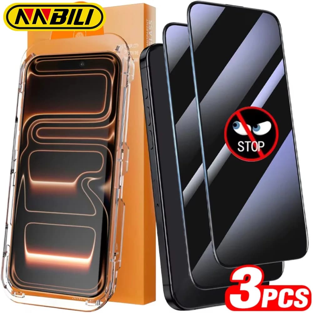 NNBILI Proteggi schermo privacy in vetro temperato facile da installare per IPhone 17/17 Pro/17 Pro Max Pellicola kit di allineamento automatico anti-spia