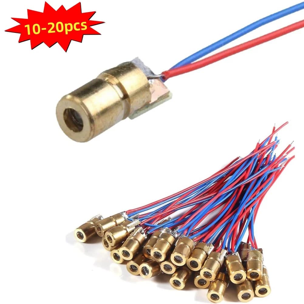 10/20pcs Mini Laser Pointer Adjustable Diode ROSSO Laser Pointer 3V/5V 5mW 650nm Sight Copper Head Pointer Module