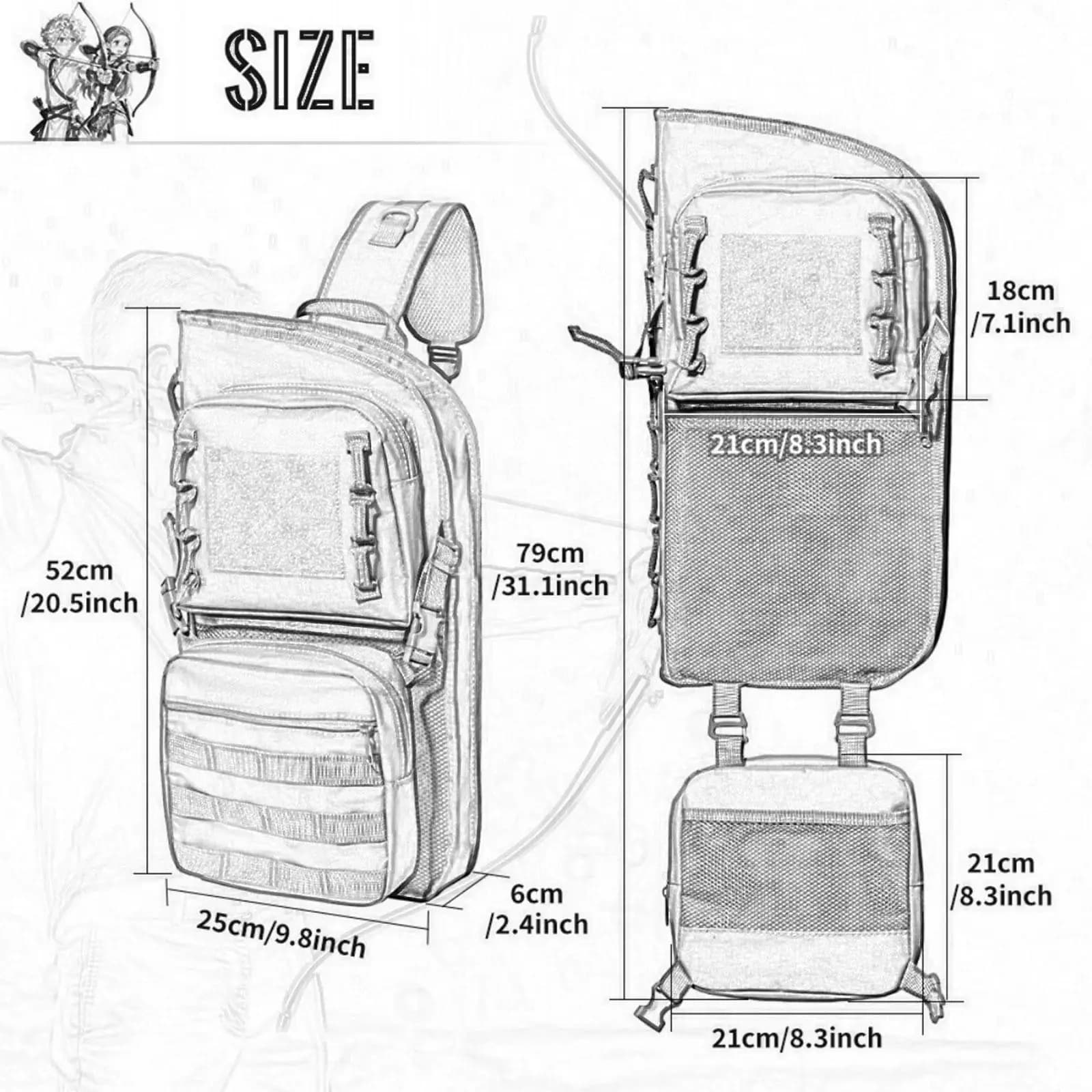 Borsa Portatile per Frecce, Robusta e Resistente all'Usura, con Anelli a D per Tiro con l'Arco, Sport e Allenamento