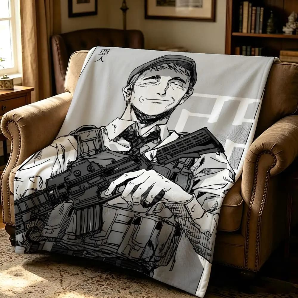 anime A-Ajin Demi Human-n Throw Thick Comfort Flannel Quilt, Multi-scene Use Indoor Outdoor Daily Nap
