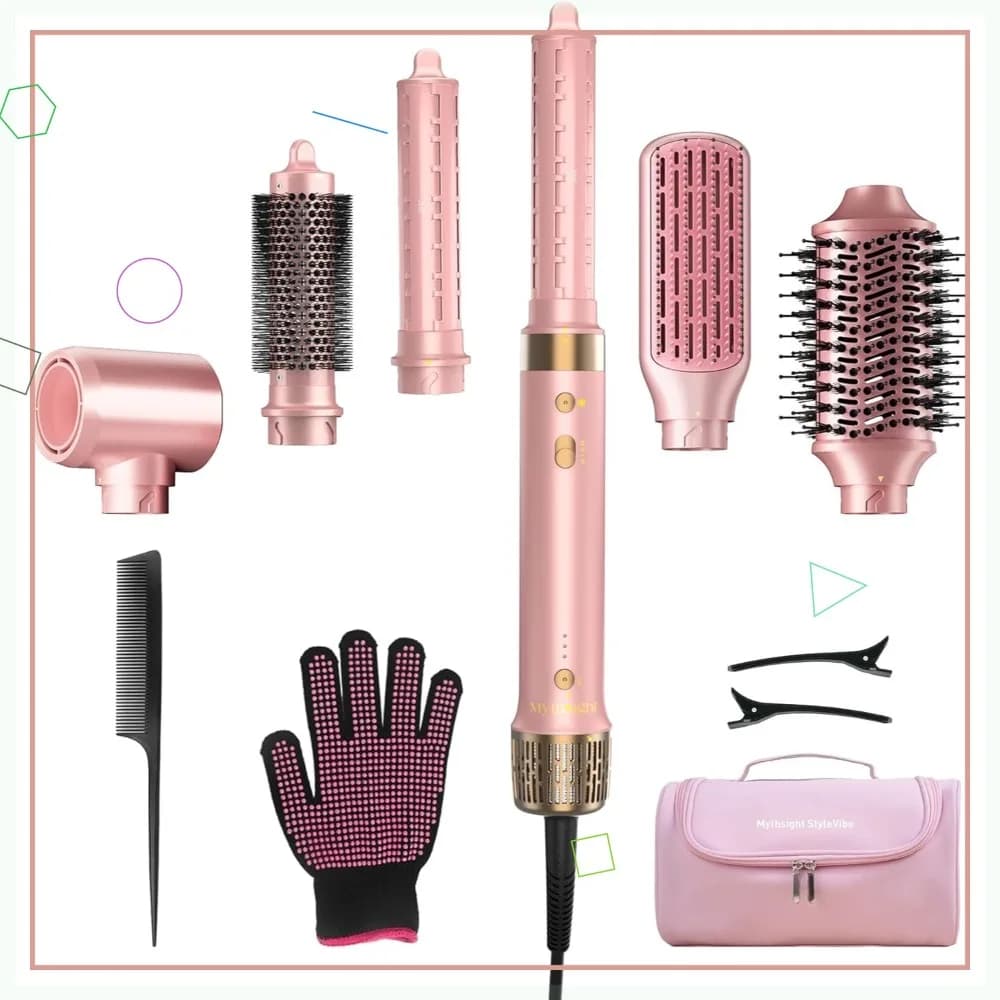 Spazzola Asciugacapelli e Styler 6-in-1: Arricciatura Automatica, Asciugatura Rapida, Styling Liscio, Volume dalla Radice, Senza Danni da Calore
