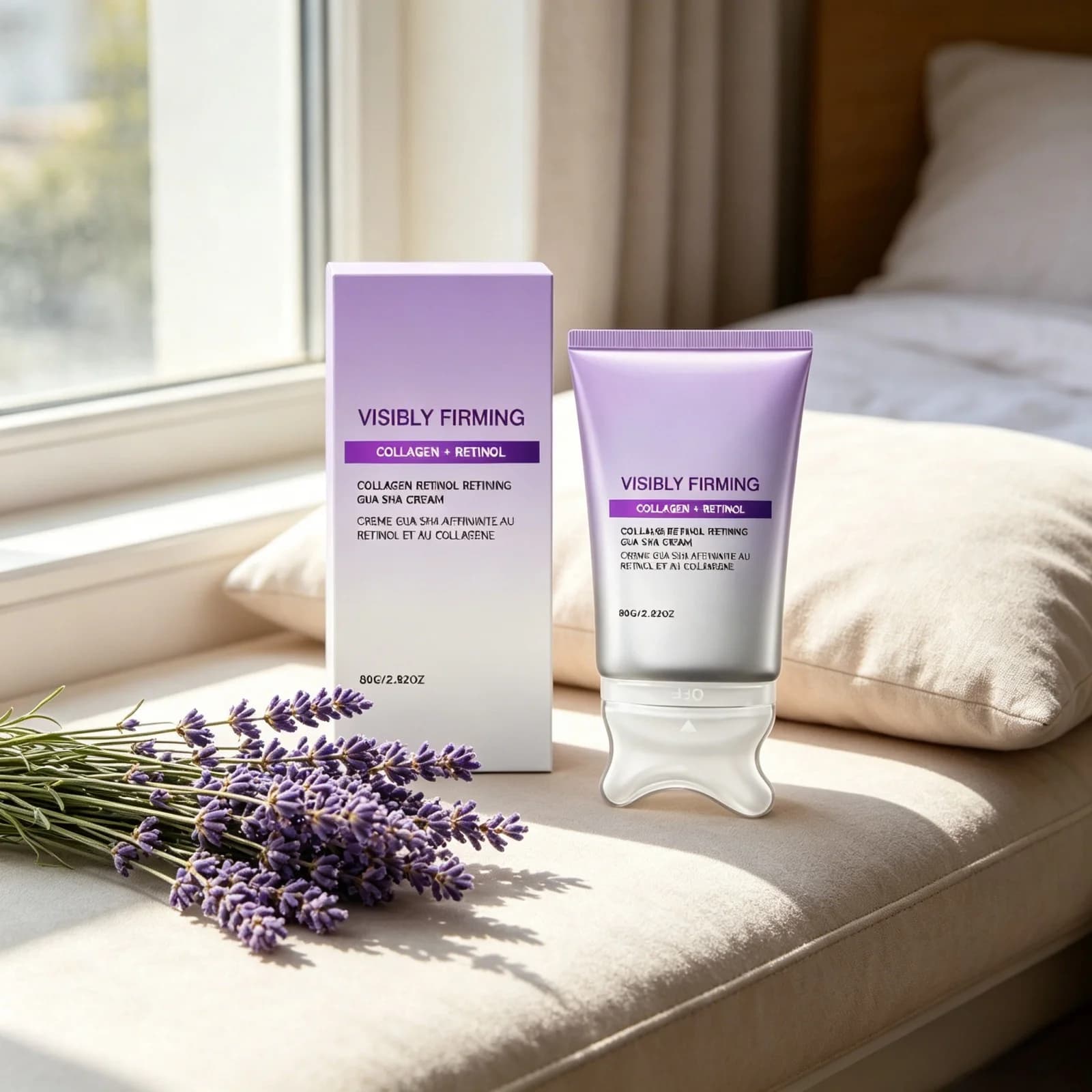 Collagen Retinol Refining Gua Sha Cream Firm Skin Tightening Anti Sagging Wrinkle Remover V Shaped Face Lift Scraping Cream 80g