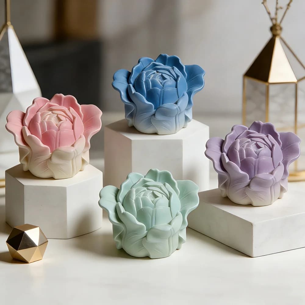 Stampo in gesso per aromaterapia, stampo riutilizzabile per sapone fai da te, stampo per resina flessibile per la cottura, regali di compleanno, creazione di candele