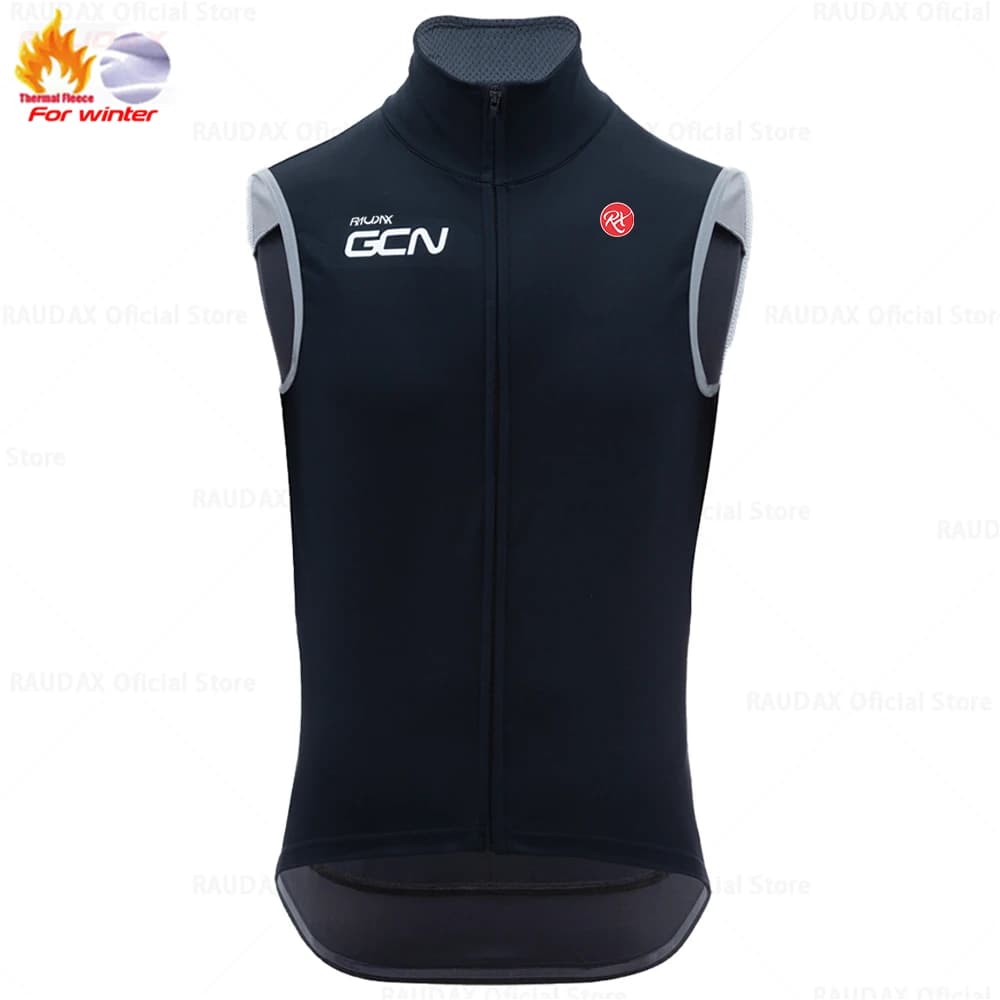 Cycling vest in winter thermal fleece 2025 New cycling vest without sleeves Men's hot vest MTB Road bike top Hot cycling shirt