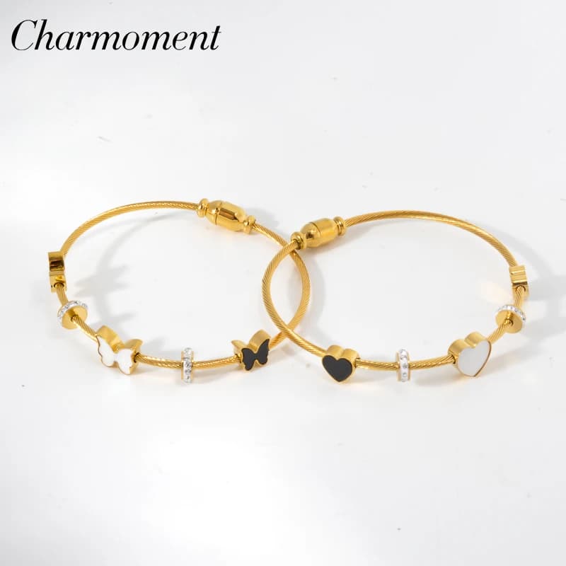 Bracciali da donna Bracciale color oro per donna Bracciale da donna Gioielli in acciaio inossidabile Regalo di fidanzamento per anniversario