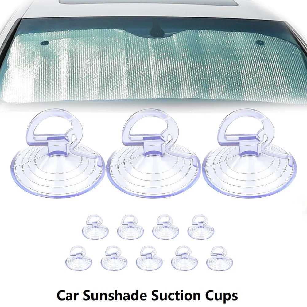 12PCS Ventosa per finestrino dell'auto Parabrezza in vetro per auto Ventose per parasole Ventosa in PVC Accessori interni per auto per visiera automobilistica