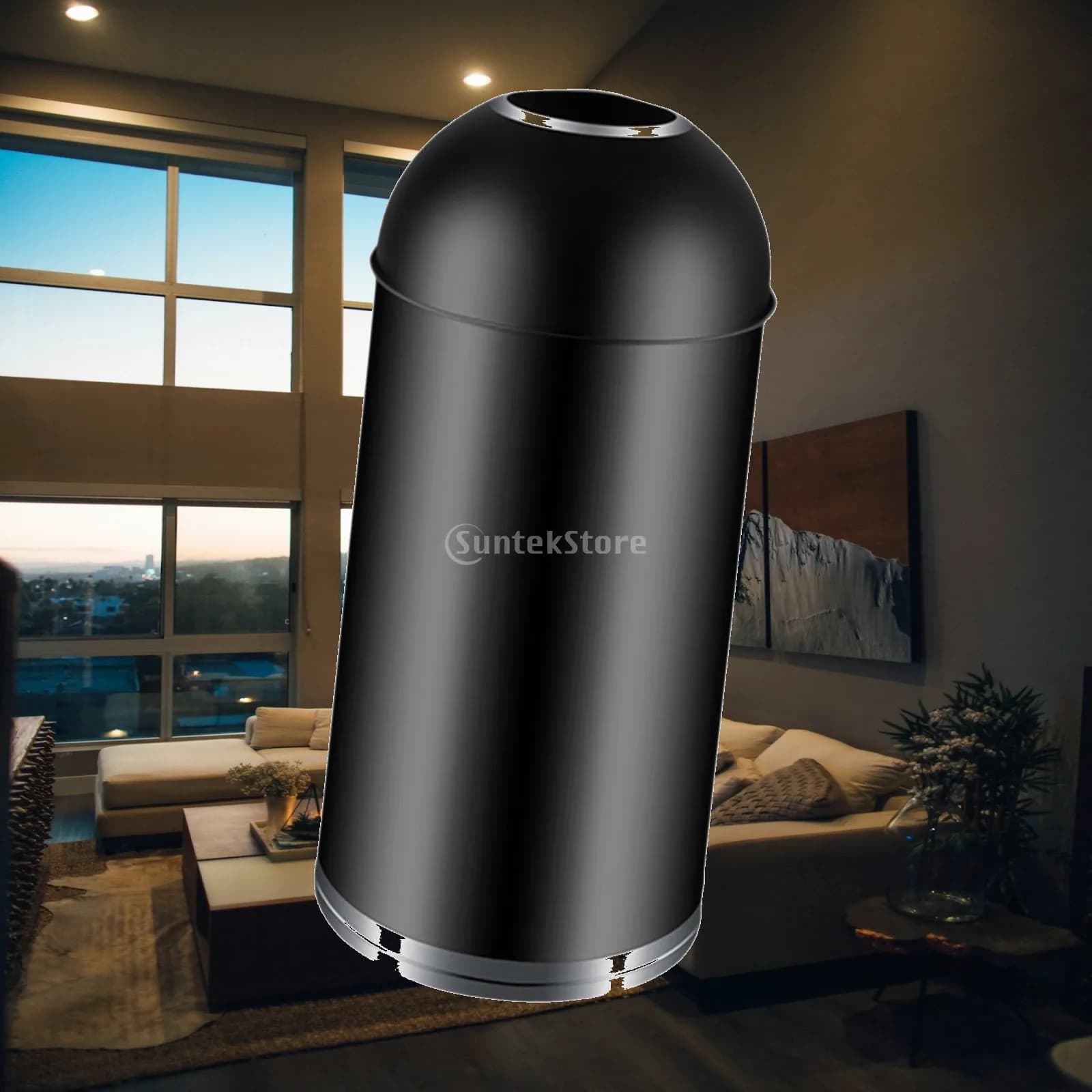 Trash Can Nonslip Lightweight Trash Container Trash Bin Stylish Waste Basket Waste Bin for Commerce Home Office Toilet Bathroom