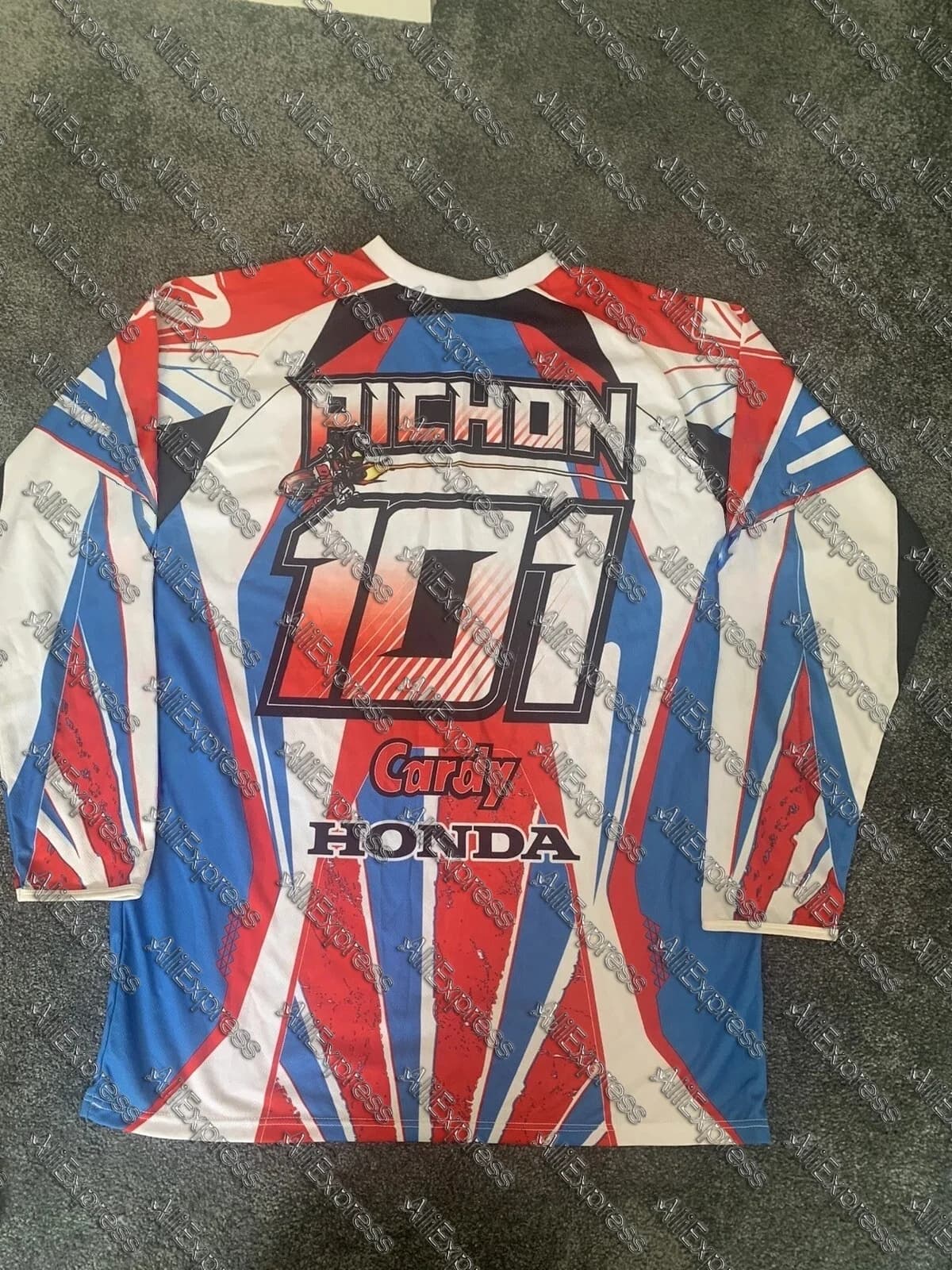 Motocross 101Jersey Michel Pichon Honda T-shirt a maniche lunghe Maglia da motocross traspirante per uomo e donna Uniforme da corsa motociclistica