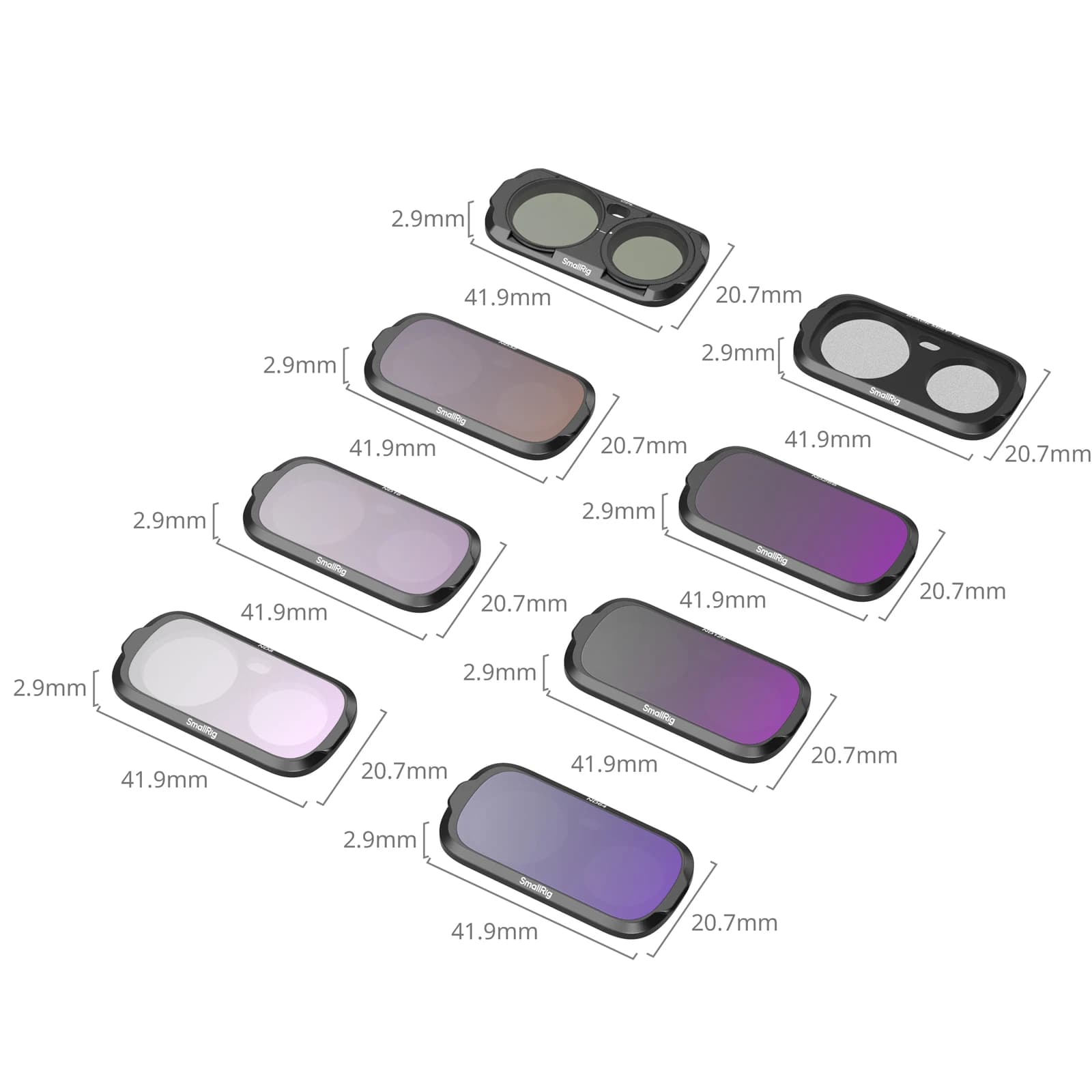 SmallRig Filter Kit for Insta360 Luna Ultra with ND8 ND16 ND32 ND64 ND128 ND256 CPL 1/4 Black Diffusion filter 6687