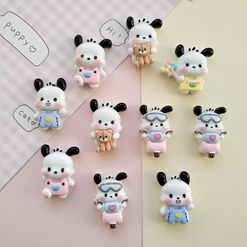 20/100 Pezzi Accessori in Resina a Forma di Cane Cartone Animato, Materiale Fai-da-te Fatto a Mano per Custodie Telefono, Fermagli per Capelli, Portachiavi