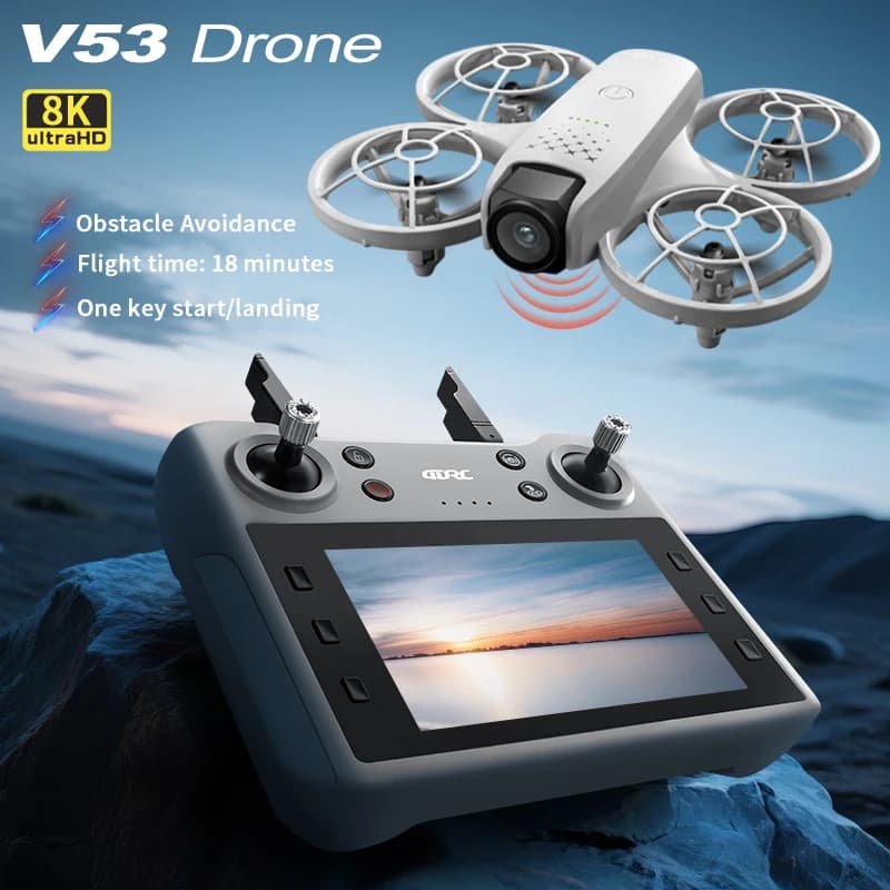 Professional HD V53 Drone 8k 6k 4k WIFI fpv Quadcopter Aircraft with Avoidance Air Photography Obstacles Drone Camera Toys