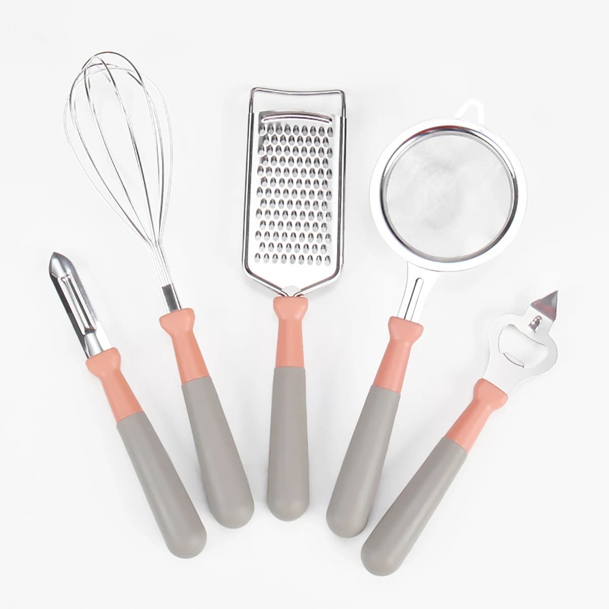 5 pieces stainless steel set of tools for fruit and vegetable knife to peel melon whisk for eggs filter screen scraper for wire kitchen gadget